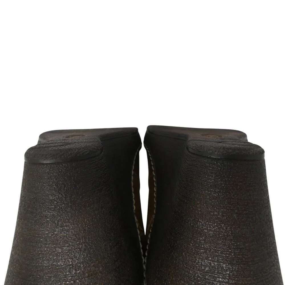 Sofft Caralee Brown Leather Wedge Heel Ankle Boots Booties Womens‎ 7.5